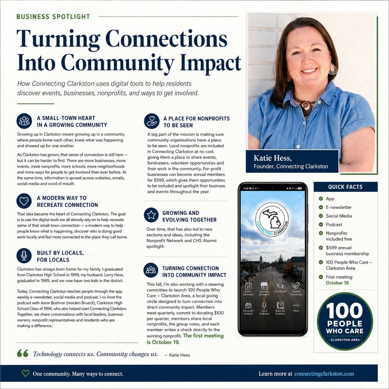 Katie Hess shares how Connecting Clarkston fosters community through digital tools.