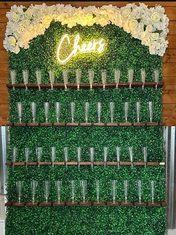 Champagne Wall - flower arrangement can vary
