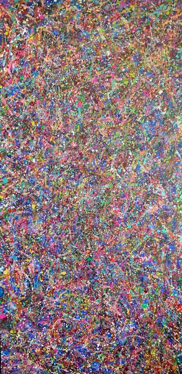 Cosmic20, acrylic on canvas, 48x24