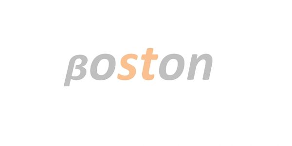 Logo with the word 'boston' where 'b' is replaced by beta symbol and 'st' is highlighted.