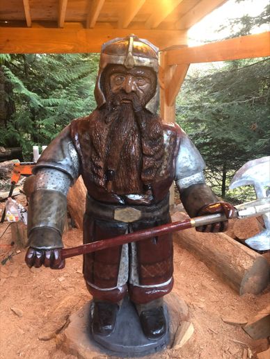 gimli chainsaw carving, lord of the rings