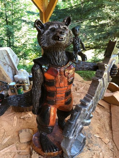 guardians of the galaxy chainsaw carving