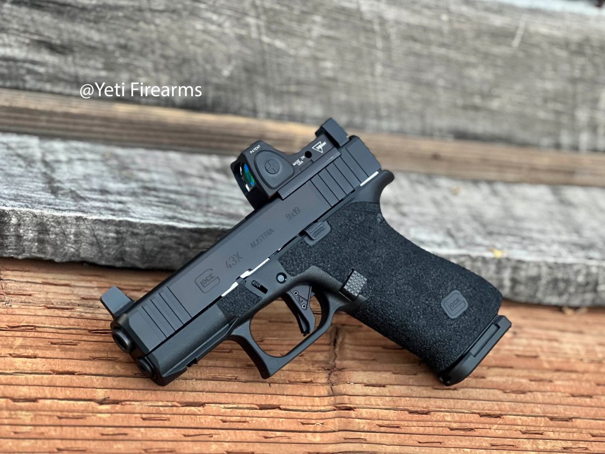Glock 43X MOS 9mm Triarc Stipple Trijicon RMRcc Shield Arms S15 Mags