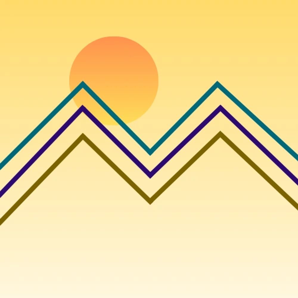 Memory Maker Music logo; sunset and mountains