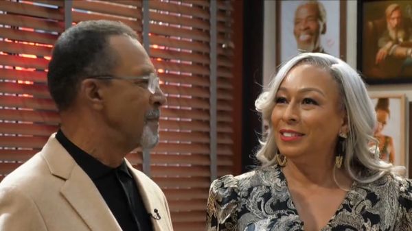 Clifton Davis and Tamara Tunie at Orphey Gene's Soul Kitchen on Beyond the Gates.