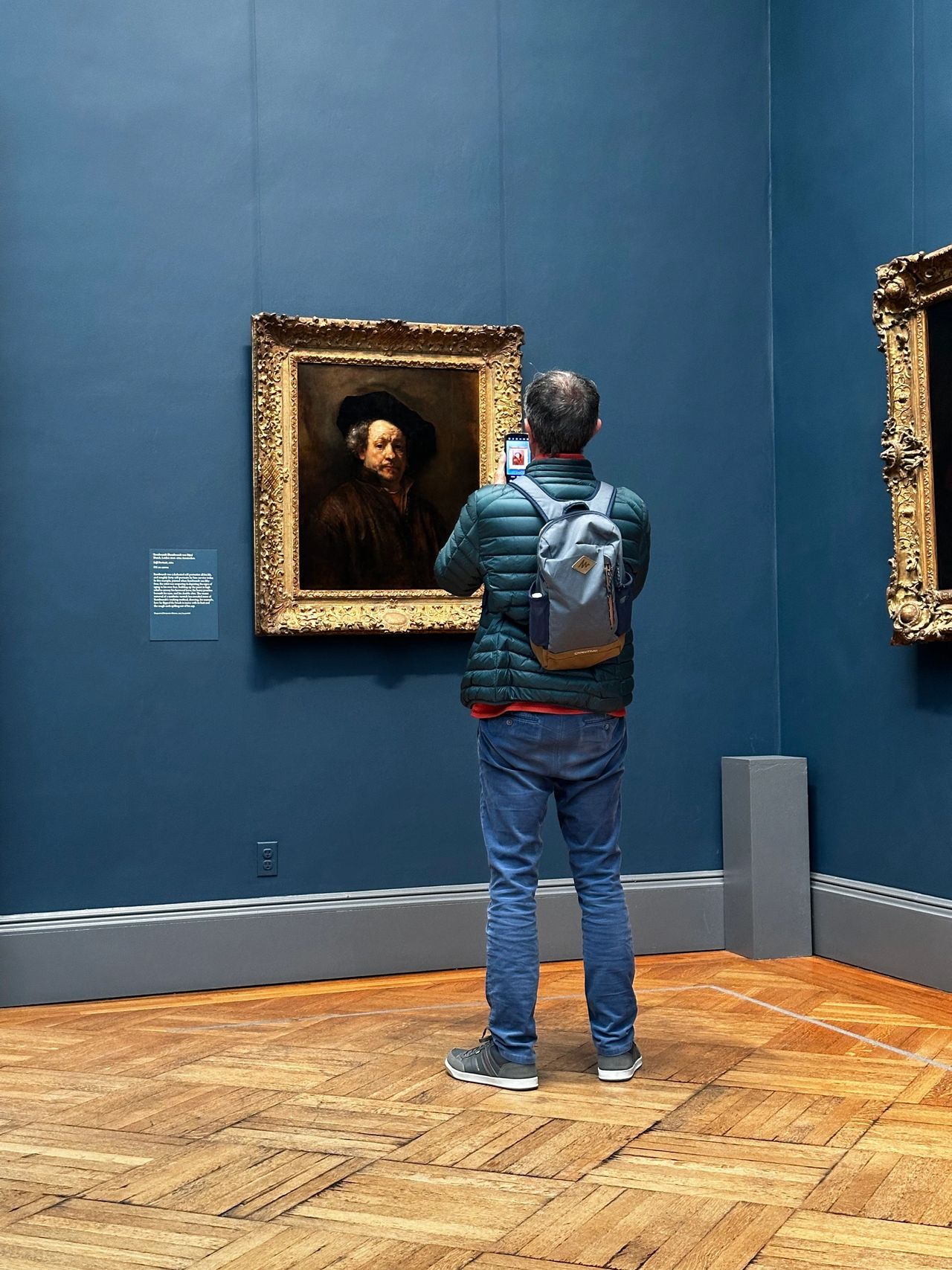 Self Portrait by Rembrandt being snapped