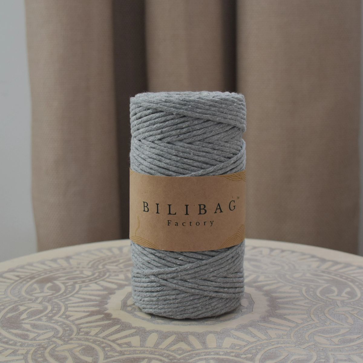 Dark Grey Twisted Macrame Cord 3mm
