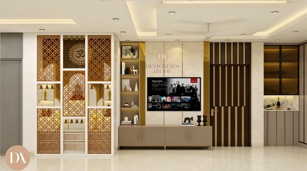 TV Unit and Mandir Design by the best Interior Designers