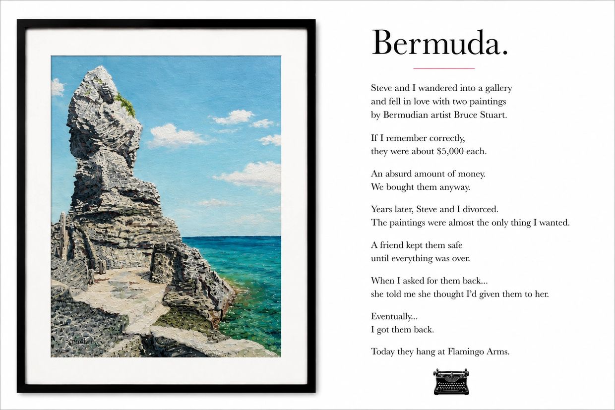 Painting and story about Bermuda art and relationships.