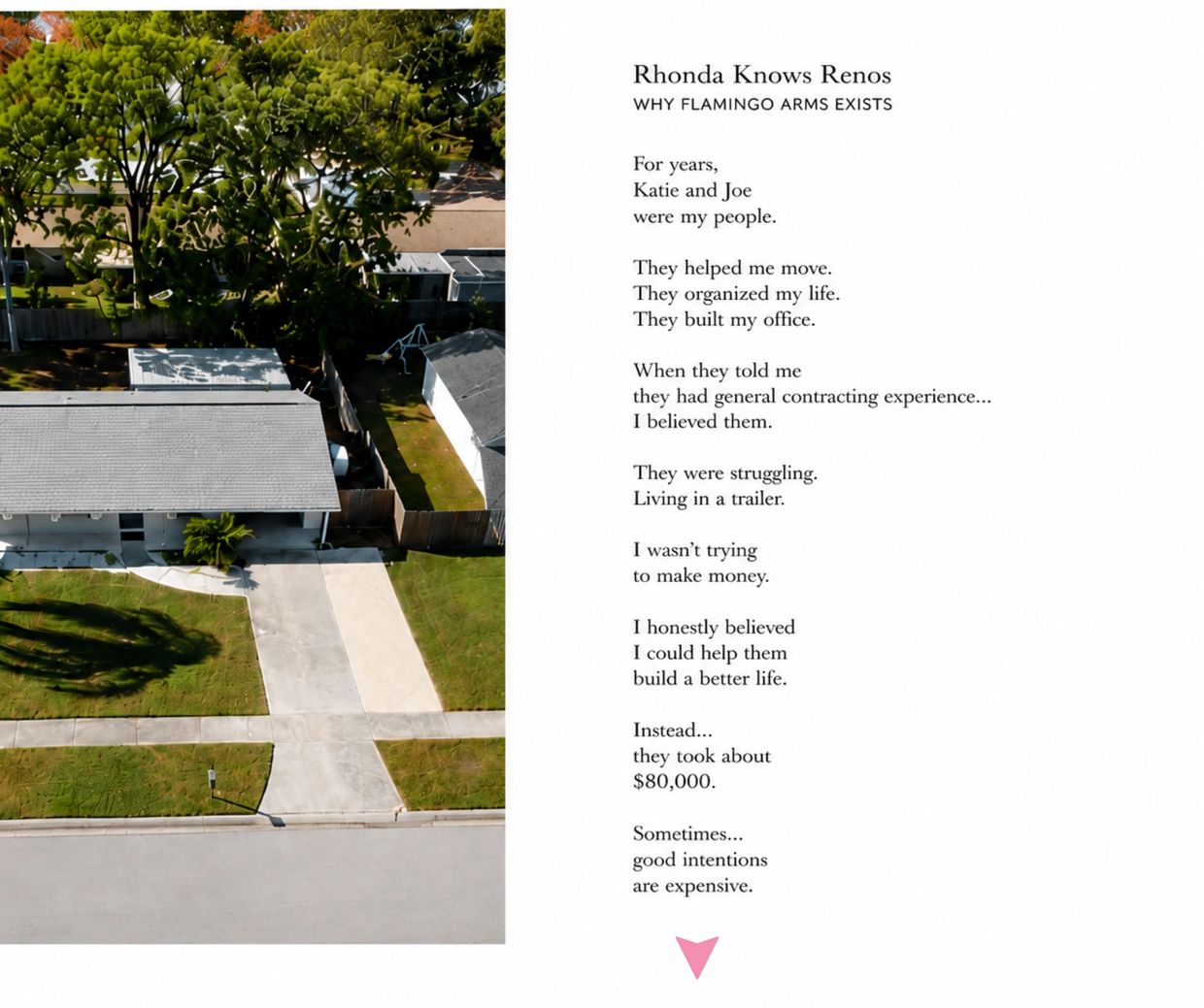 Poem about trusting renovators who took $80,000.