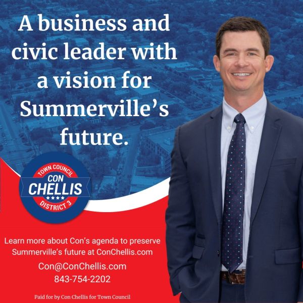 Con Chellis for Town Council campaign graphic