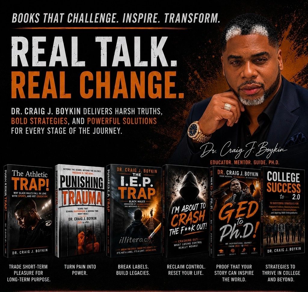 Dr. Craig J. Boykin promotes transformative books for real talk and real change.