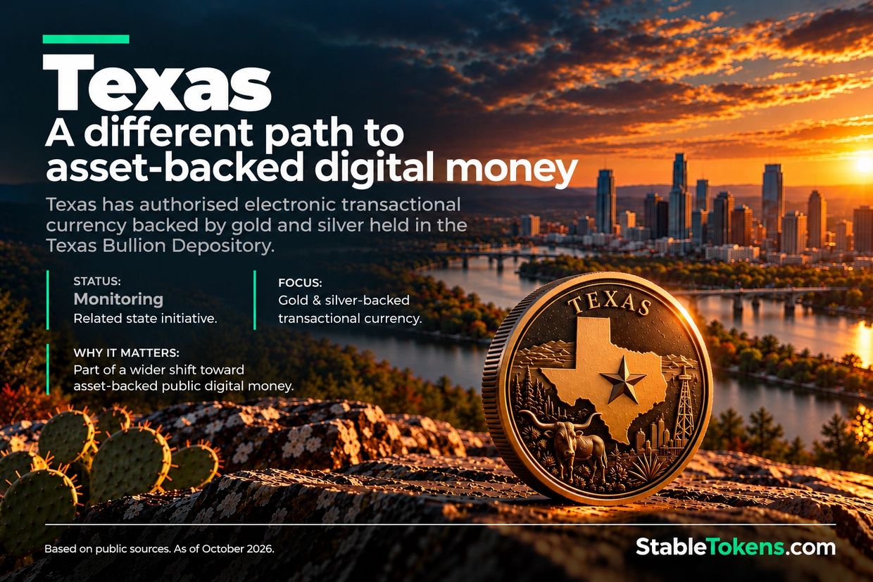 Texas explores a different path to asset-backed digital money through gold and silver