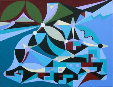 original painting, artworks, modern art, geometric art, contemporary painting, mjsaf, michael safran