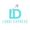 Logo with airplane and letters LD for Lundi Express.