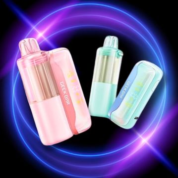 Two sleek Geek Bar vape devices in pastel colors.