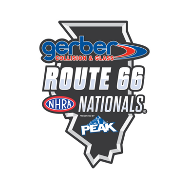 Logo for Gerber Collision &amp; Glass Route 66 NHRA Nationals event.