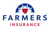 Farmers Insurance logo with a blue and red shield design.