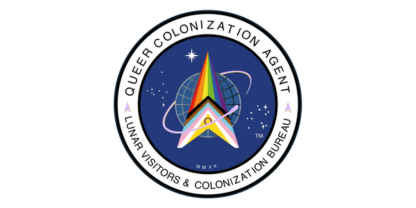 Lunar Visitors & Colonization Bureau Queer Colonization Agent Logo Shield