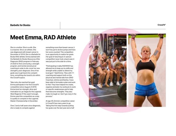 Blog post featuring RAD athletes. Written by me, layout by me.