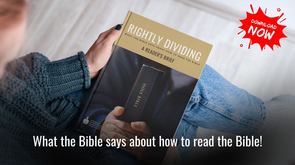 Person holding the “Rightly Dividing: A Reader’s Brief” Bible-study guide.