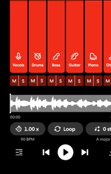 AI Music Application with music steps and sound controls. 