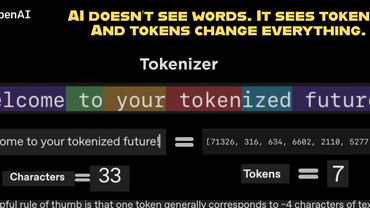 Welcome to your tokenized future, an example of words and their related tokens and numbers from Open