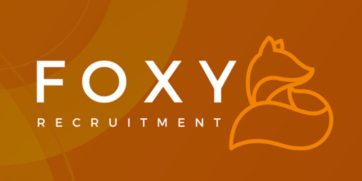 Logo for Foxy Recruitment with fox illustration.