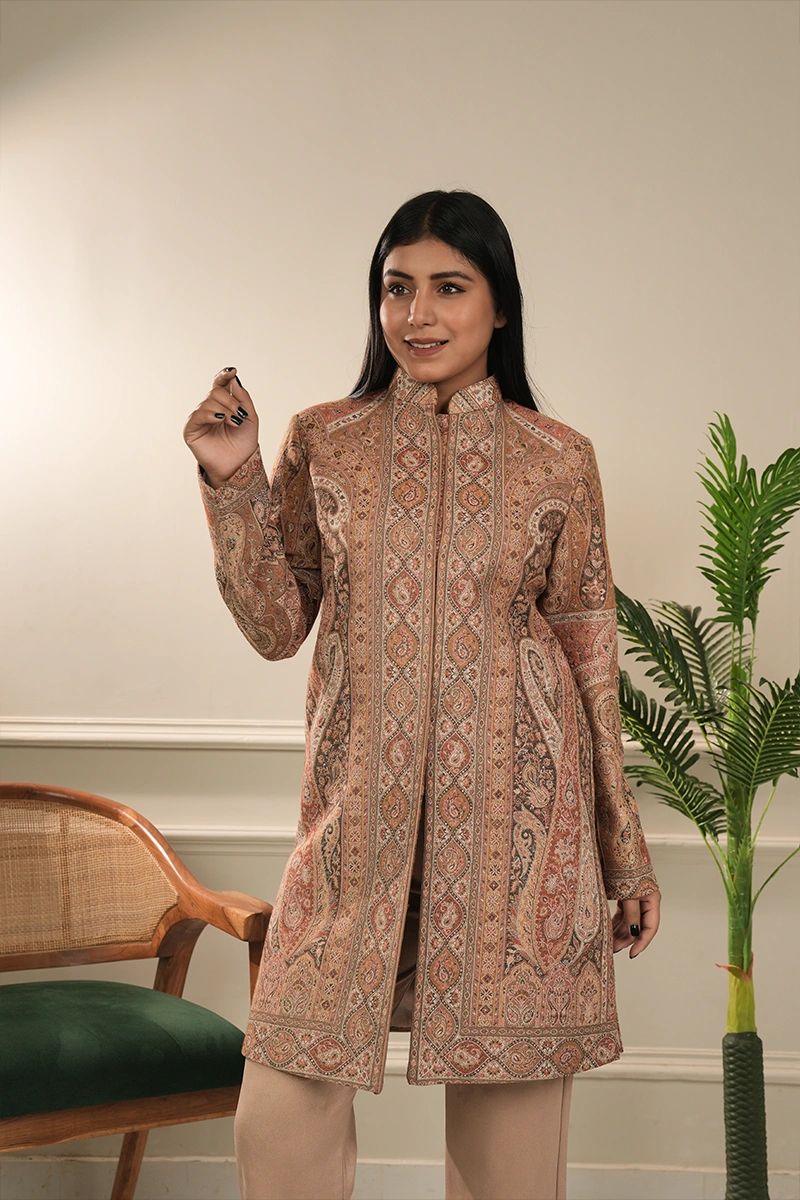Women Kashmiri Kani Design Coat