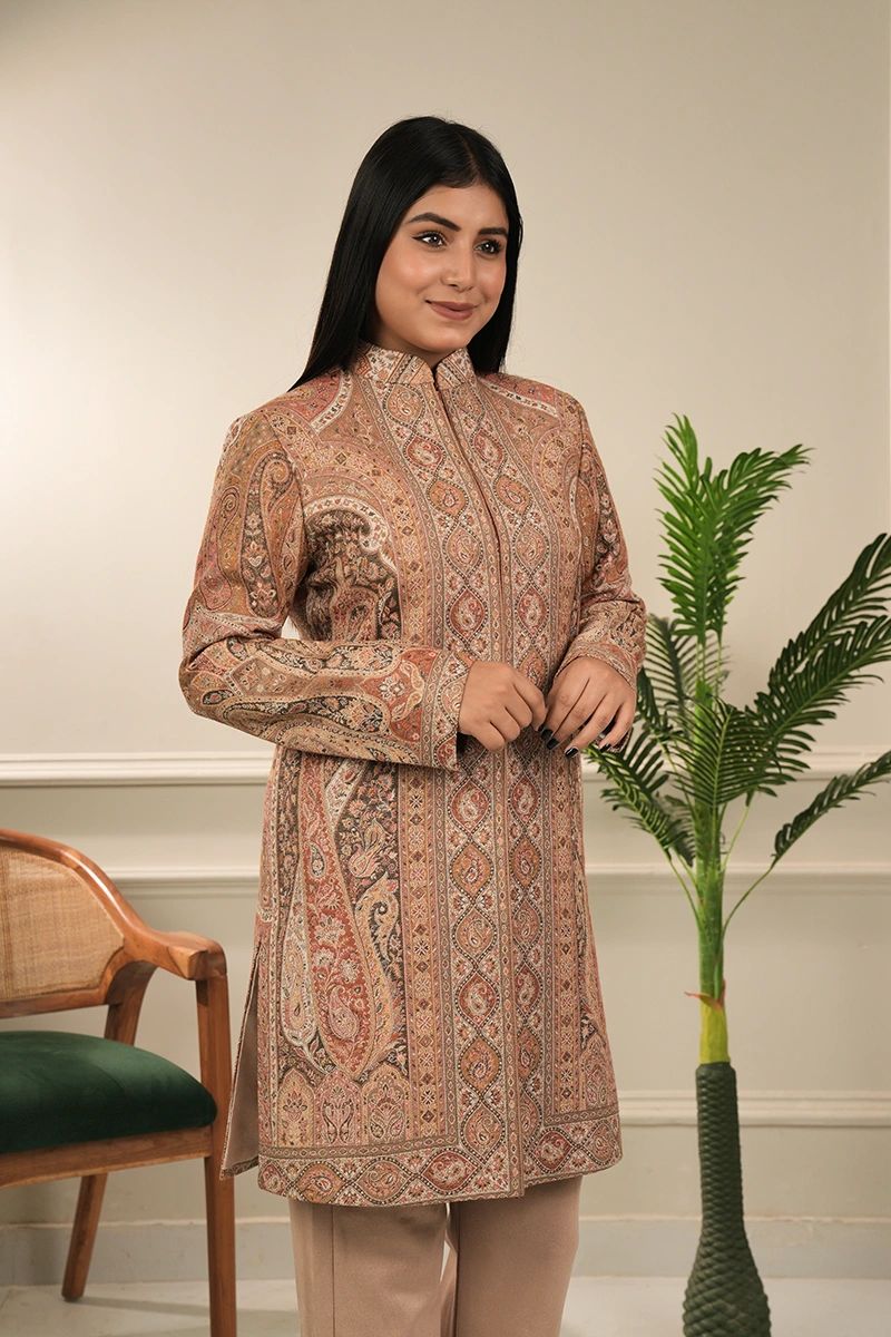 Women Kashmiri Kani Design Coat