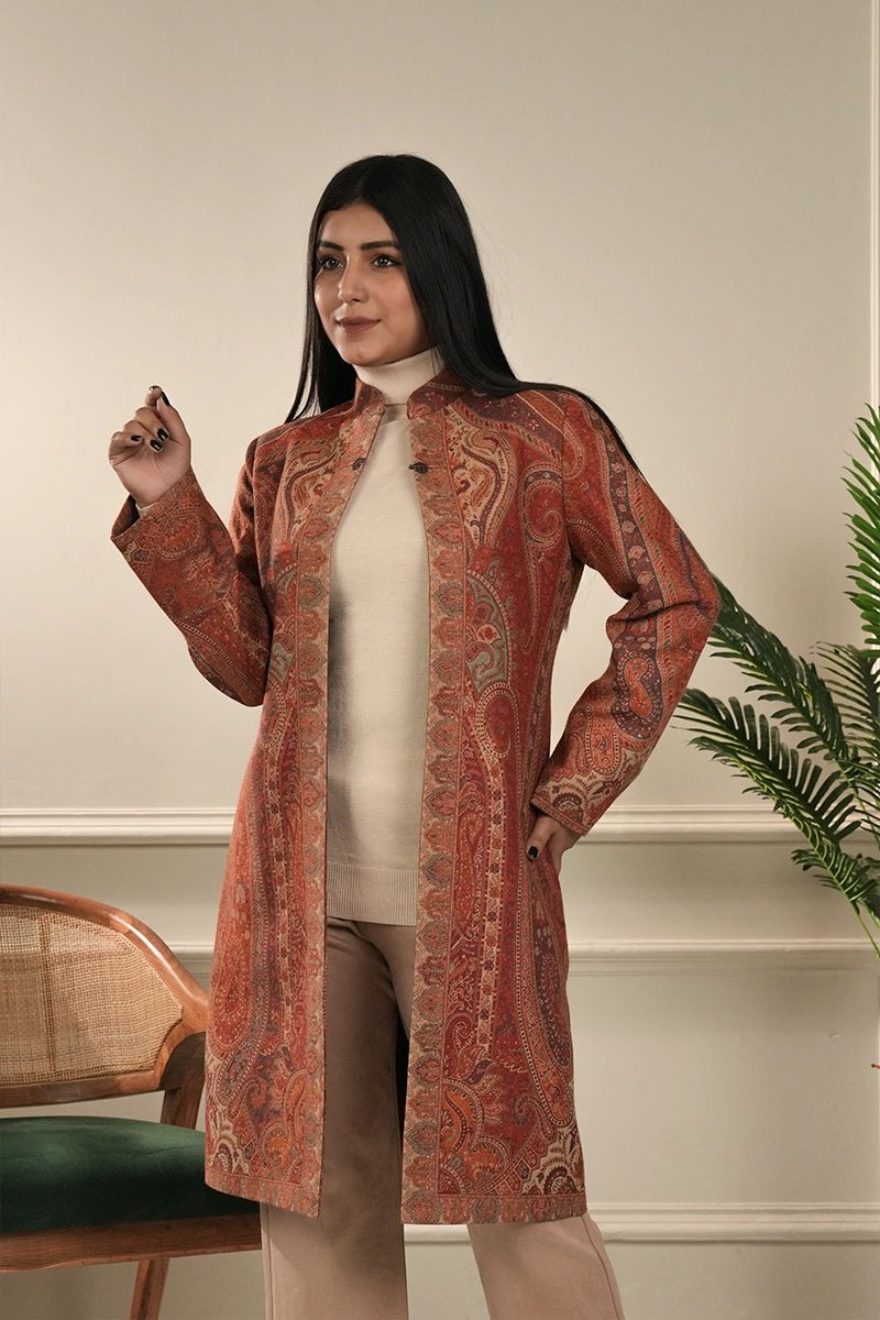 Women Kashmiri Kani Design Coat Shrug