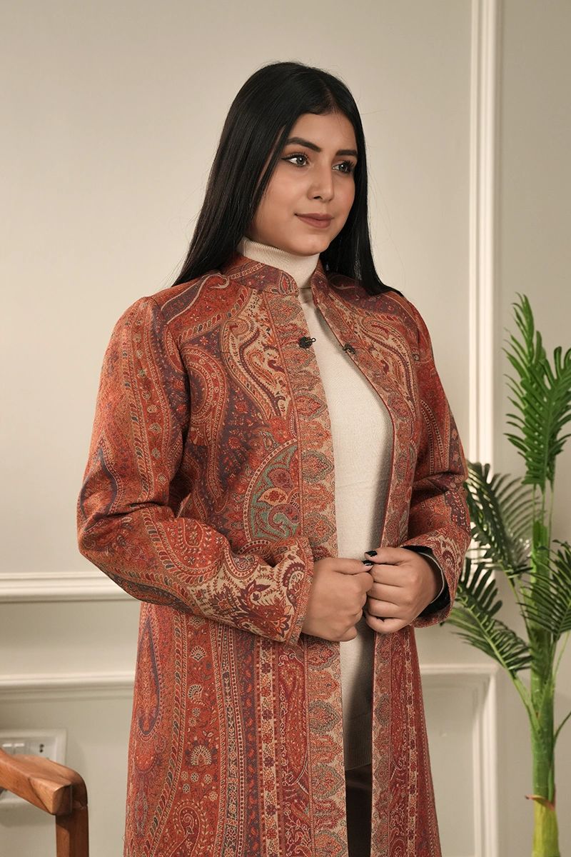 Women Kashmiri Kani Design Coat Shrug view 3