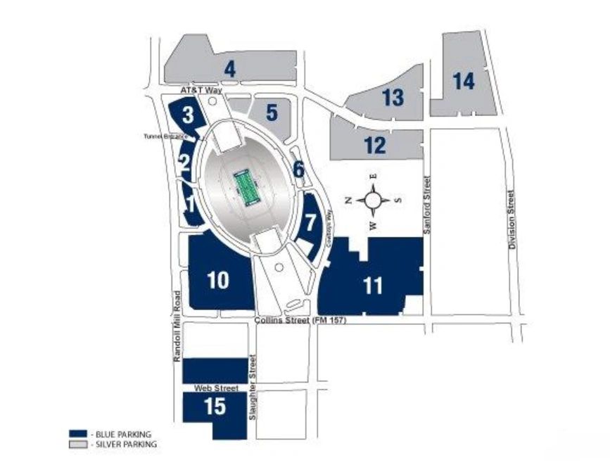 At T Parking Lot Map 04/2022 - Wrestlemania Parking & Tailgate Spots @ At&T Stadium Parking Lots
