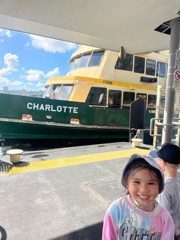 Heading out for school holiday adventures from Birchgrove Wharf, Balmain