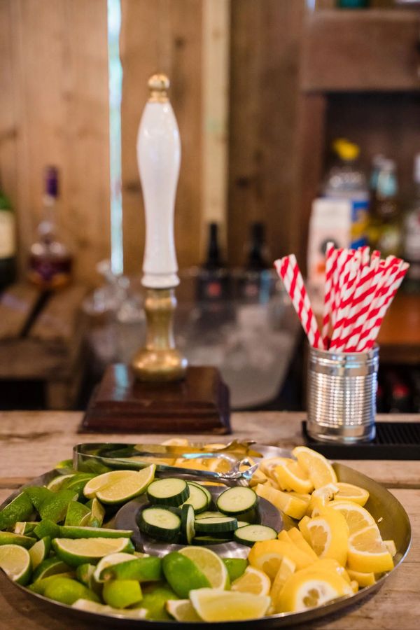 Fresh fruit for bar cocktails at wedding 