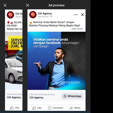 Promotional ad for a Facebook seminar campaign by Cili Agency.