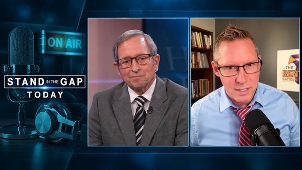 Two men in a virtual interview on 'Stand in the Gap Today.'