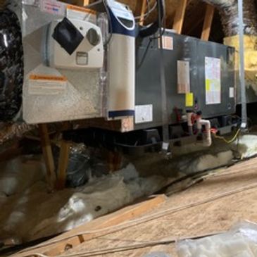 New Goodman heat pump installation for a residential home.