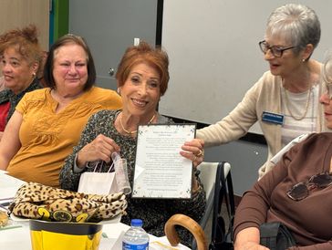 Walnut Valley Women's Club 2025 Kindness Angel, Enza Boucher, receiving accolade from WVWC co-presid