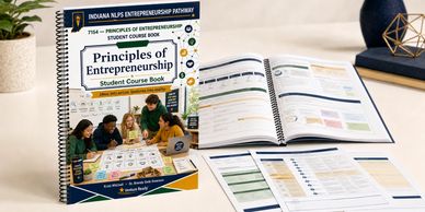 Venture Ready 7154 Principles of Entrepreneurship spiral-bound coursebook with sample student learni