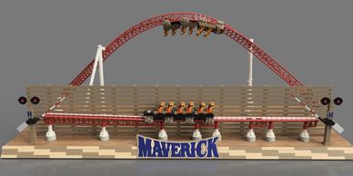 LEGO model of Maverick roller coaster.