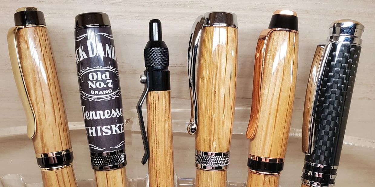 Pens made from whiskey barrels