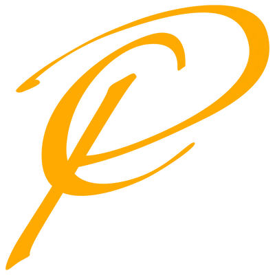 Simplistic orange abstract shape on a white background.