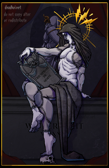 Digital Painting of Frankenstein's Creation holding a tombstone