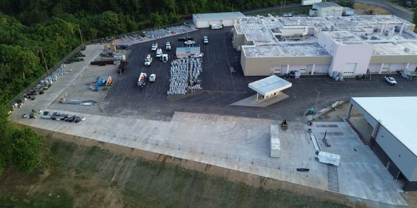 Image of an install site on a concrete pad using OSHA 10 and OSHA 30 installers