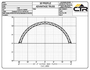 30' x 60' steel hoop structure for onsite warehouse storage from Construction Tent Rentals