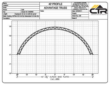 40' x 80' steel hoop structure for onsite warehouse storage from Construction Tent Rentals