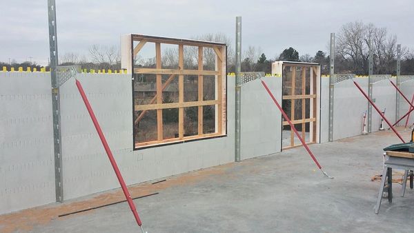 Quad-Lock ICF walls, window bucks and ICF bracing on custom home built in Oklahoma.