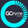 Logo of GO tyme bank with a circular design and blue color.