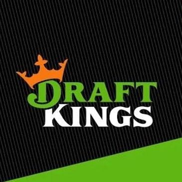 DraftKings logo with green and orange crown on black and green background.